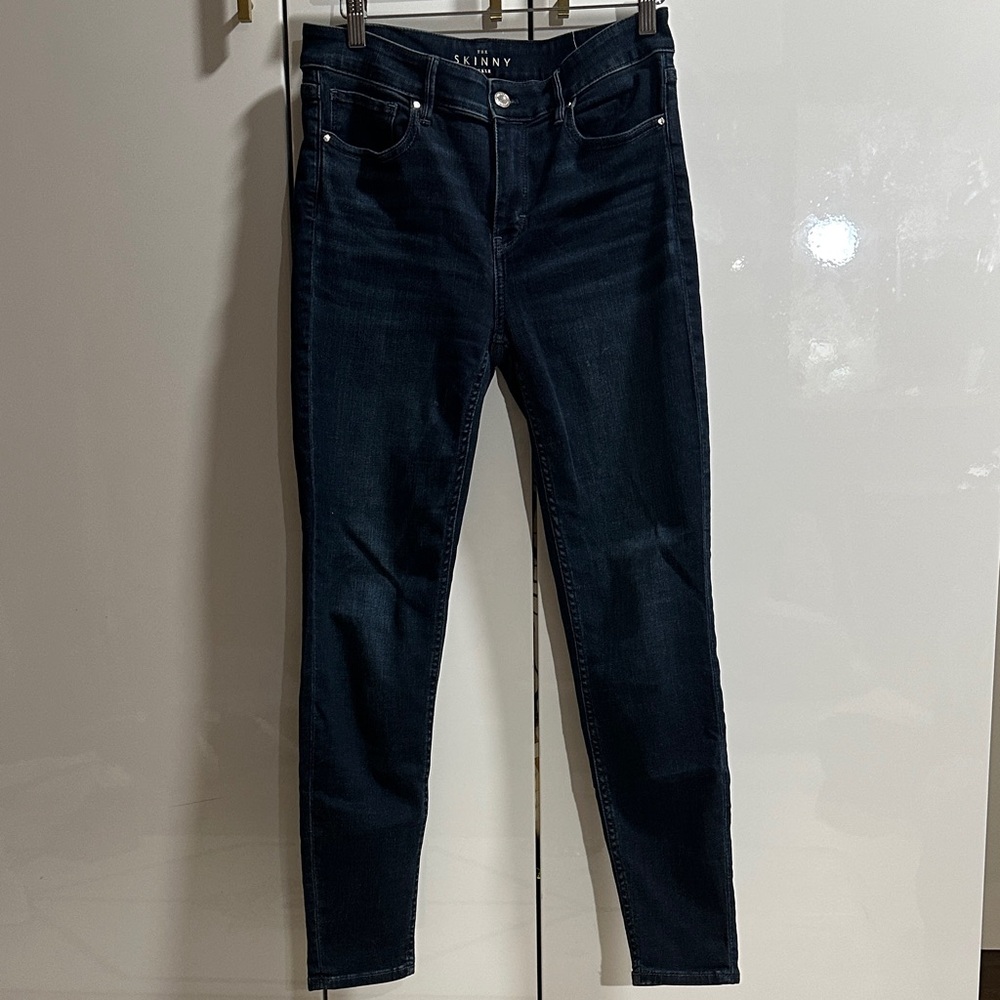 White House Black Market Women's Skinny Jeans - Dark Blue